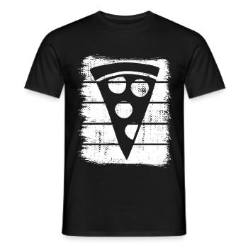 Pizza slice - Men's T-Shirt - black - Front - AI Model Male 178 light (178cm)