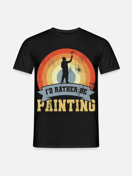 I’d Rather Be Painting - Männer T-Shirt - Schwarz