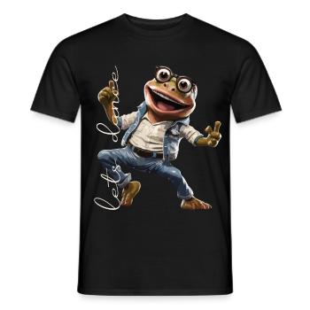 Tanzender Frosch / Freude / Lebensfreude / Disco - Männer T-Shirt - Schwarz - Vorne - AI Model Male 178 light (178cm)