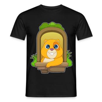 Funny hamster - Men's T-Shirt - black - Front - AI Model Male 178 light (178cm)