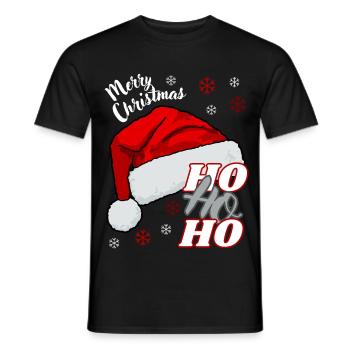 Merry Christmas HO HO HO HO - Men's T-Shirt - black - Front - AI Model Male 178 light (178cm)
