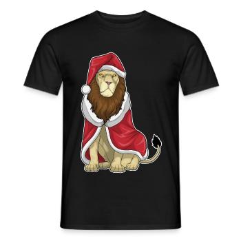 Chapeau de père Noël Lion - T-shirt homme - noir - Devant - AI Model Male 178 light (178cm)