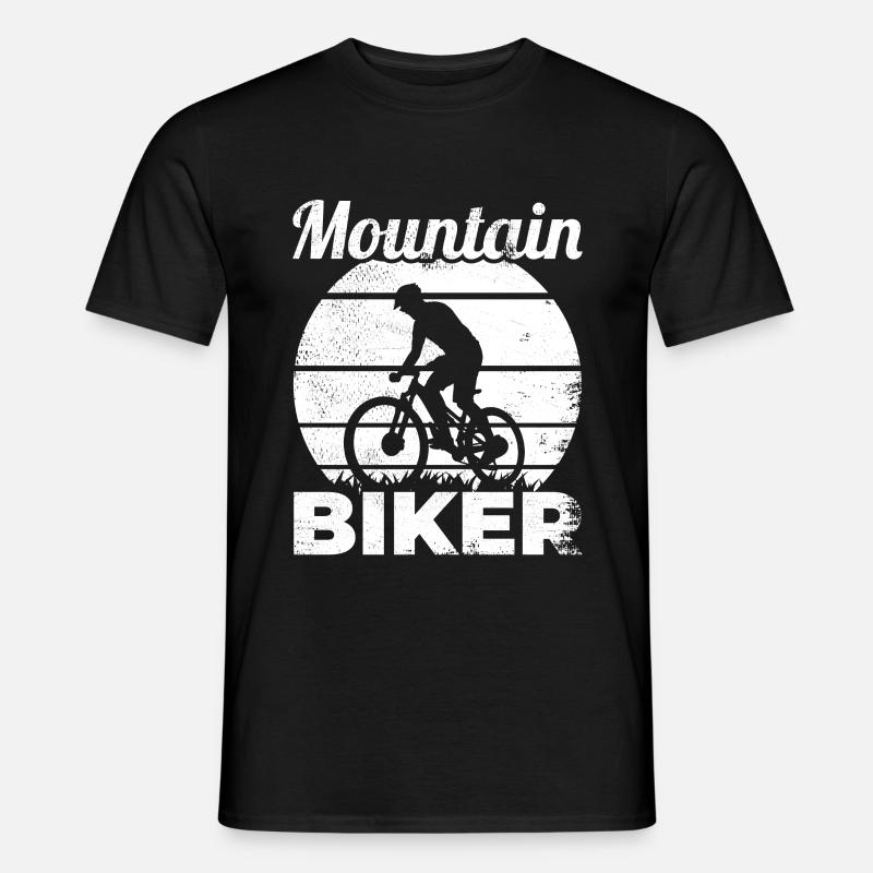Lustiger Mountainbiker - Männer T-Shirt - Schwarz