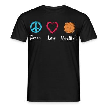 Paix Amour Handball - T-shirt homme - noir - Devant - AI Model Male 178 light (178cm)