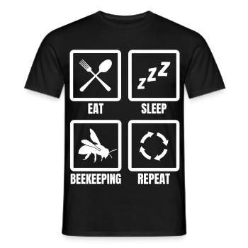 Manger Sommeil Apiculture Répéter - T-shirt homme - noir - Devant - AI Model Male 178 light (178cm)