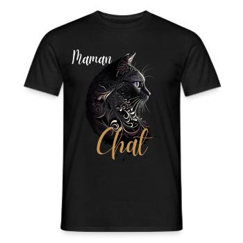 Cat Mom Ornamental Black Gold - Men's T-Shirt - black - Front - AI Model Male 178 light (178cm)
