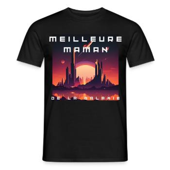 Meilleure Maman Galactique - T-shirt homme - noir - Devant - AI Model Male 178 light (178cm)