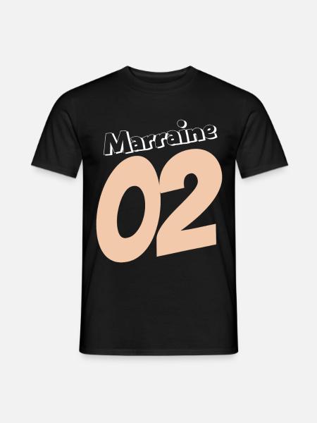 Marraine 02 en rose pêche - T-shirt homme - noir