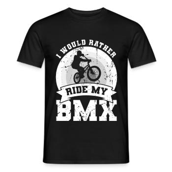 Je préfère faire du BMX - T-shirt homme - noir - Devant - AI Model Male 178 light (178cm)