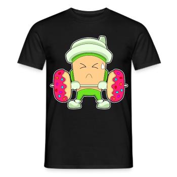 Kaffee Bodybuilder Langhantel Bodybuilding - Männer T-Shirt - Schwarz - Vorne - AI Model Male 178 light (178cm)