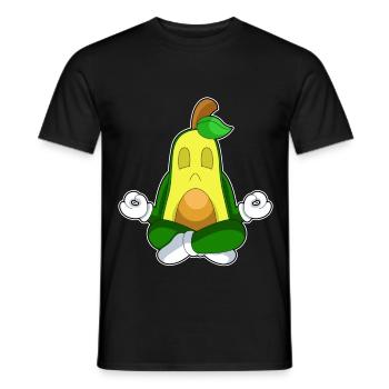Avocado Yoga Fitness Meditation - Men's T-Shirt - black - Front - AI Model Male 178 light (178cm)