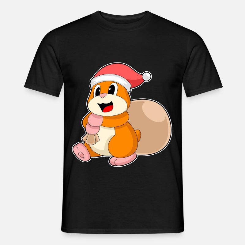 Hamster Weihnachten Sack - Männer T-Shirt - Schwarz