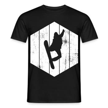 Snowboarder Drawing - Men's T-Shirt - black - Front - AI Model Male 178 light (178cm)