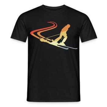 Dessin de skieur drôle - T-shirt homme - noir - Devant - AI Model Male 178 light (178cm)