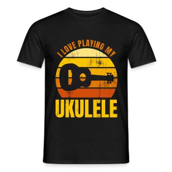 Motivierender Ukulele Spruch - Männer T-Shirt - Schwarz - Vorne - AI Model Male 178 light (178cm)