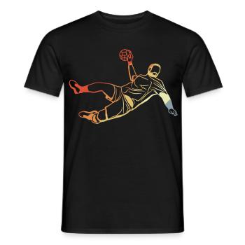 Joueur de handball rétro - T-shirt homme - noir - Devant - AI Model Male 178 light (178cm)