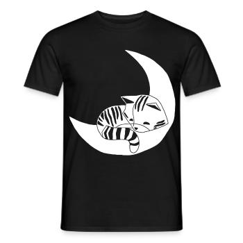 Whimsical kitten - Men's T-Shirt - black - Front - AI Model Male 178 light (178cm)