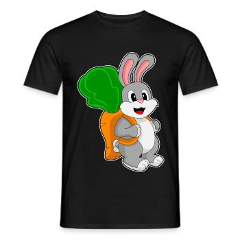 École de sac à dos lapin étudiant - T-shirt homme - noir - Devant - AI Model Male 178 light (178cm)