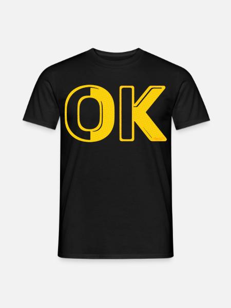 OK okay retro raster Buchstaben O.K. 70er vintage - Männer T-Shirt - Schwarz