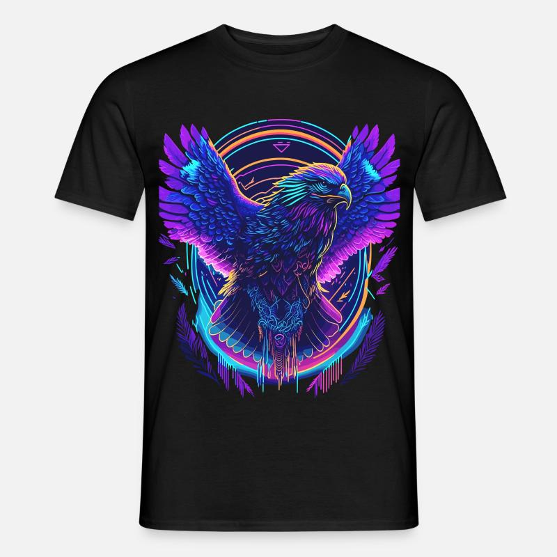 Flying Eagle Synthwave - Men's T-Shirt - black