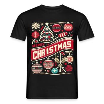Vintage Joyeux Noël - T-shirt homme - noir - Devant - AI Model Male 178 light (178cm)