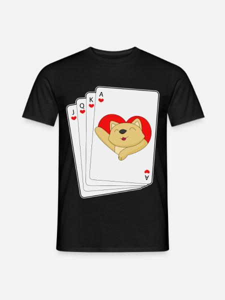 Katze Poker Pokerkarten - Männer T-Shirt - Schwarz