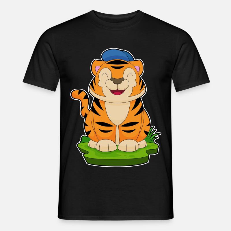 Tiger Cap - Männer T-Shirt - Schwarz