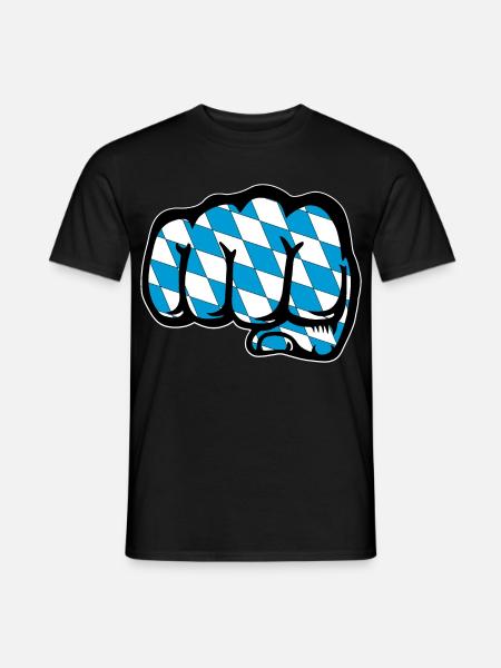 Bayern Flagge Faust Symbol - Männer T-Shirt - Schwarz
