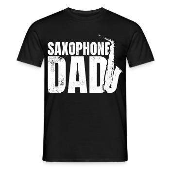 Saxophonist Father - Men's T-Shirt - black - Front - AI Model Male 178 light (178cm)