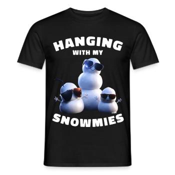Hanging With My Snowmies Funny Snowmen - Men's T-Shirt - black - Front - AI Model Male 178 light (178cm)