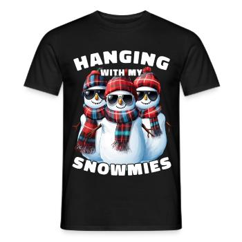 Hanging With My Snowmies Sunglasses Snowmen - Men's T-Shirt - black - Front - AI Model Male 178 light (178cm)
