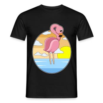 Flamingo Sunset - Men's T-Shirt - black - Front - AI Model Male 178 light (178cm)