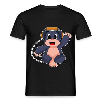 Musique casque Mole - T-shirt homme - noir - Devant - AI Model Male 178 light (178cm)