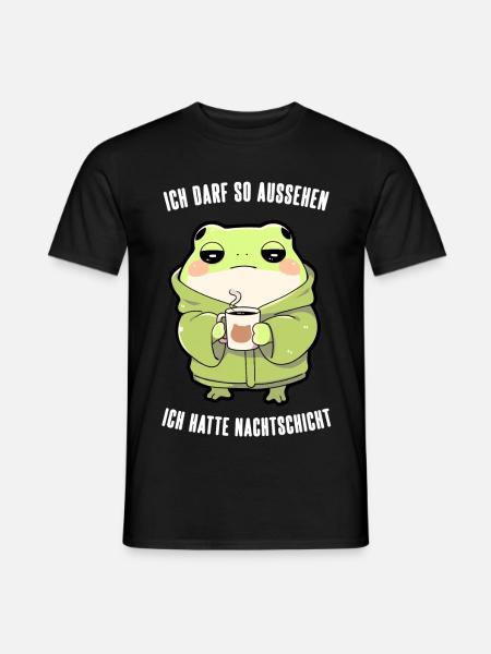 Ich Darf So Aussehen Kawaii Frosch Nachtschicht - Männer T-Shirt - Schwarz