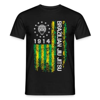 Brazilian Jiu Jitsu 1914 Amerika Flagge Geschenk - Männer T-Shirt - Schwarz - Vorne - AI Model Male 178 light (178cm)