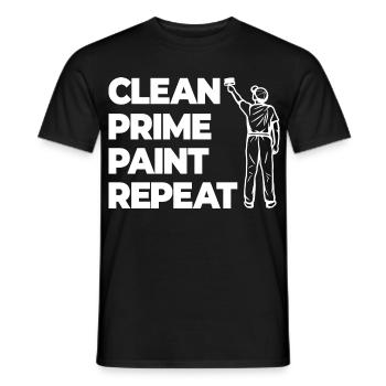 Reinigen Grundieren Lackieren - Männer T-Shirt - Schwarz - Vorne - AI Model Male 178 light (178cm)