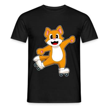 Katze Inline skating Inline skates - Männer T-Shirt - Schwarz - Vorne - AI Model Male 178 light (178cm)
