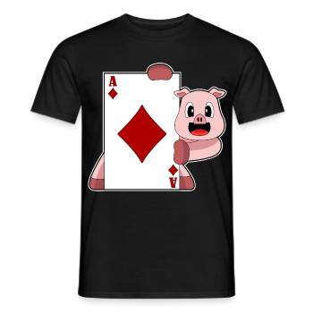 Pig Poker Poker Card Game - Men's T-Shirt - black - Front - AI Model Male 178 light (178cm)