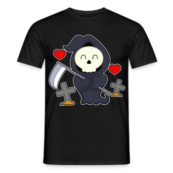 Grim Reaper Halloween Grave - Men's T-Shirt - black - Front - AI Model Male 178 light (178cm)