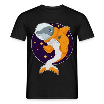 Dauphin Astronaute Espace - T-shirt homme - noir - Devant - AI Model Male 178 light (178cm)
