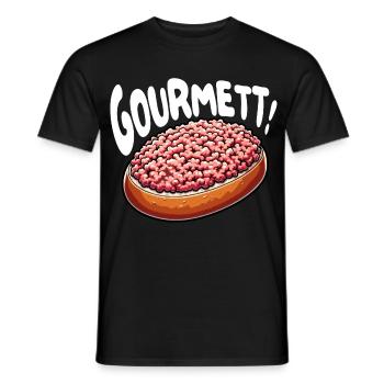 Gourmett - Lustiges Design mit Mett-Brötchen - Männer T-Shirt - Schwarz - Vorne - AI Model Male 178 light (178cm)