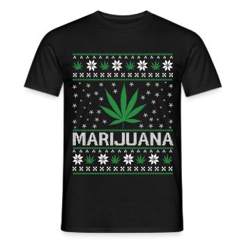 Noël de la marijuana, joyeux Noël - T-shirt homme - noir - Devant - AI Model Male 178 light (178cm)