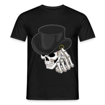 Skull Groom Wedding Ring Wedding - Men's T-Shirt - black - Front - AI Model Male 178 light (178cm)