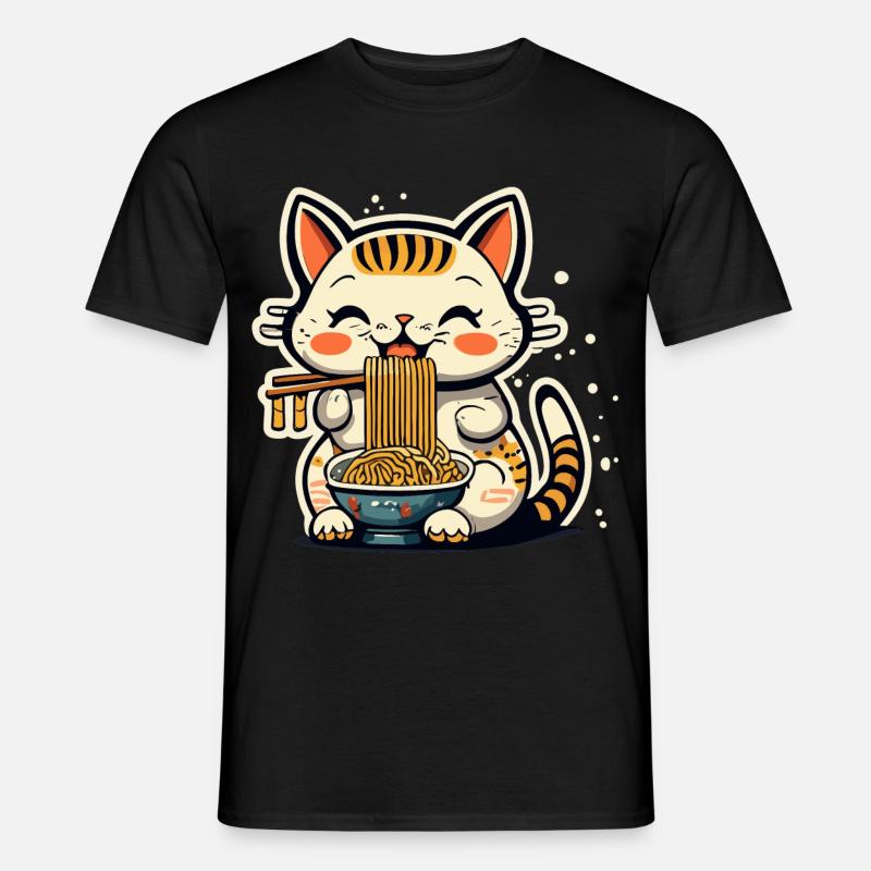 Ramen Cat - Männer T-Shirt - Schwarz