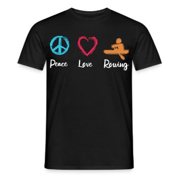 Frieden Liebe Rudern - Männer T-Shirt - Schwarz - Vorne - AI Model Male 178 light (178cm)