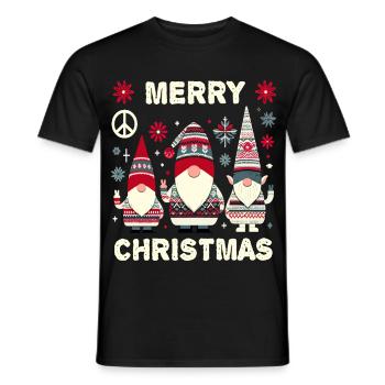 Secret Santa Christmas Gnomes - Men's T-Shirt - black - Front - AI Model Male 178 light (178cm)