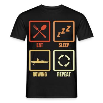 Eat Sleep Rowing Repeat - Men's T-Shirt - black - Front - AI Model Male 178 light (178cm)