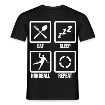 Eat Sleep Handball Répétition - T-shirt homme - noir - Devant - AI Model Male 178 light (178cm)