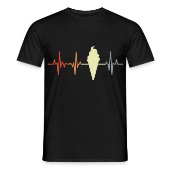 Eiswaffel Herzklopfen Vintage Look - Männer T-Shirt - Schwarz - Vorne - AI Model Male 178 light (178cm)