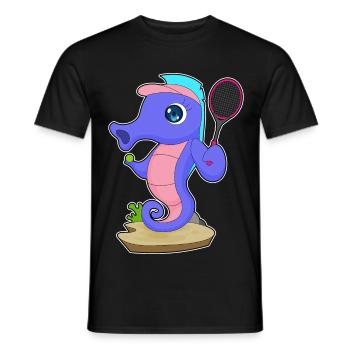Seepferdchen Tennis Tennisschläger Sport - Männer T-Shirt - Schwarz - Vorne - AI Model Male 178 light (178cm)